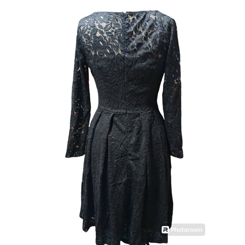 Medium Missmay v neck black lace women's dress #13 - Picture 3 of 5